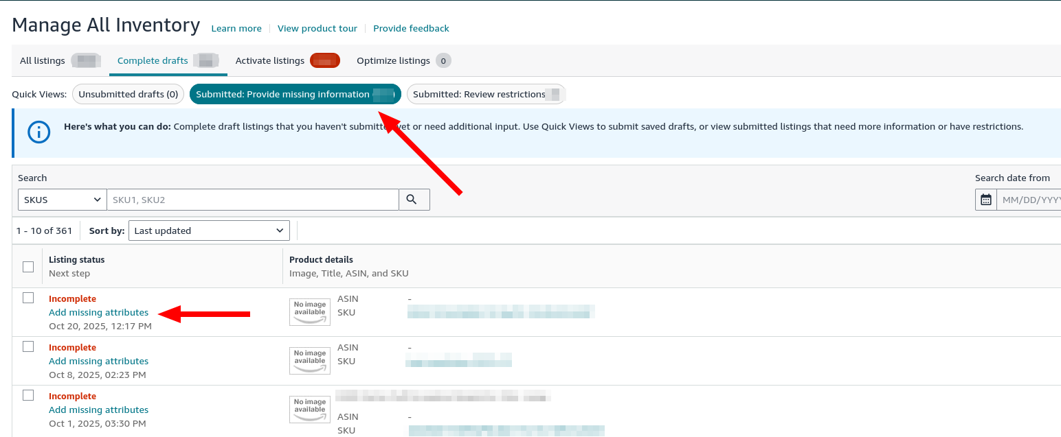 Add missing attributes interface