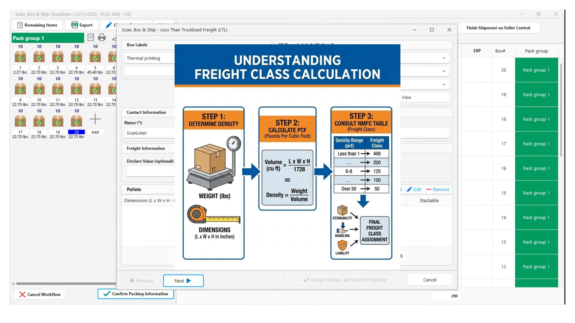 Freight class explanation