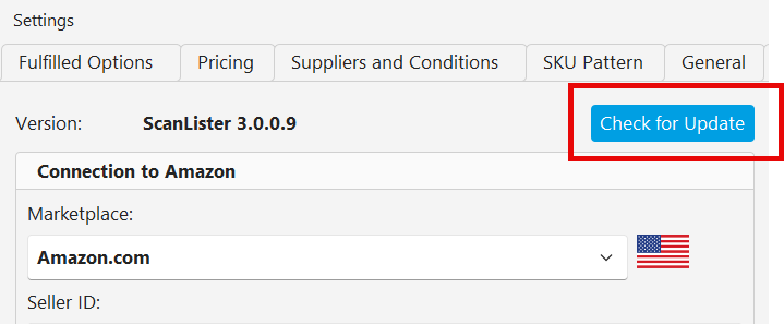 Check for Update button in ScanLister
