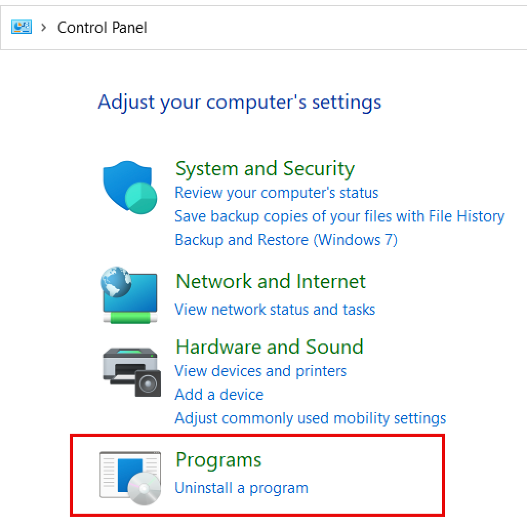 Open Uninstall Programs