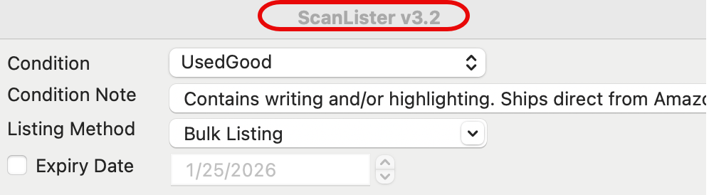 ScanLister version location on macOS